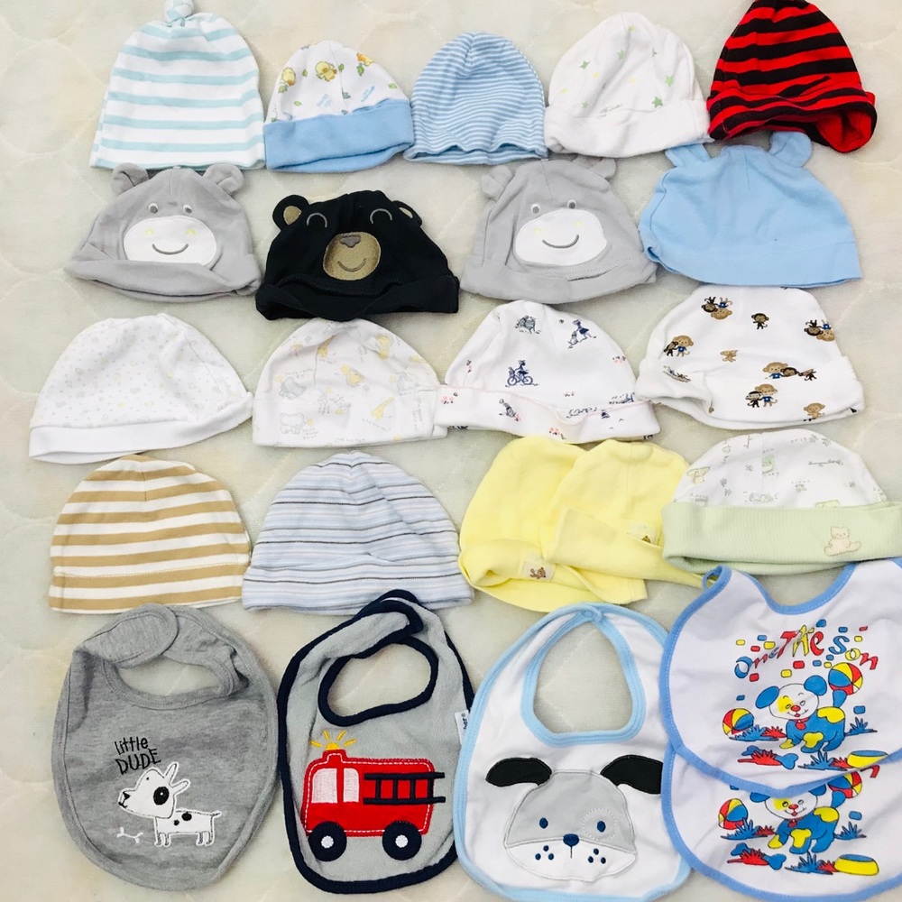 Lot of hats and bibs
